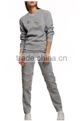 Women's Winter Warm Thicken Sweatshirts 100% Cotton 2Pcs Long Sleeve Sweat and Pants Outfits Set