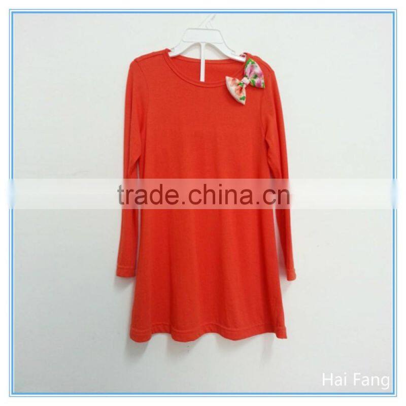 OEM Children Girls Long Sleeve T Shirts, Bowknot T Shirts, O neck T Shirts