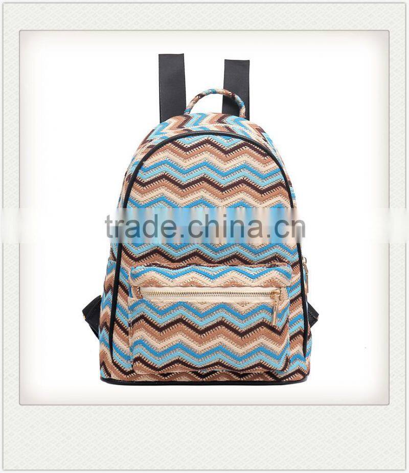 High quality monogrammed chevron canvas backpack