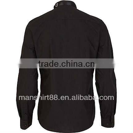 man's long sleeve white satin tuxedo shirt