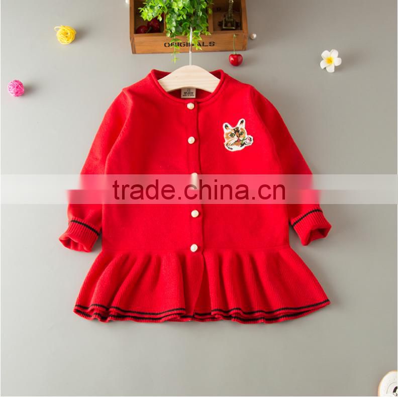 New Fashion Children Round Collar Long Sleeve Knitting Sweater Girl Pullover
