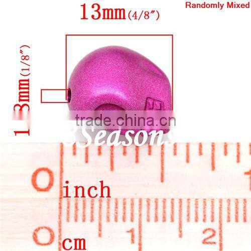 Mixed Halloween Skull Acrylic Spacer Beads 13mm x 11mm