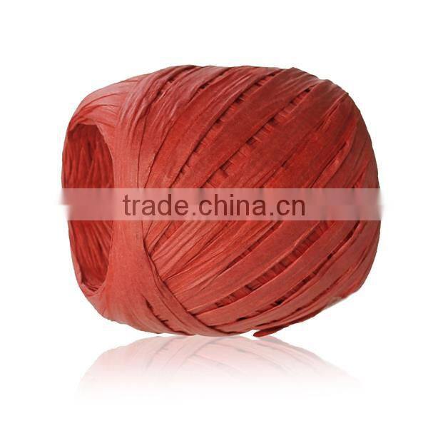 Raffia Paper Jewelry Ribbon Cord Red 0.2mm, 4.0mm-8.0mm, 2 Rolls (Approx 20 M/Roll)