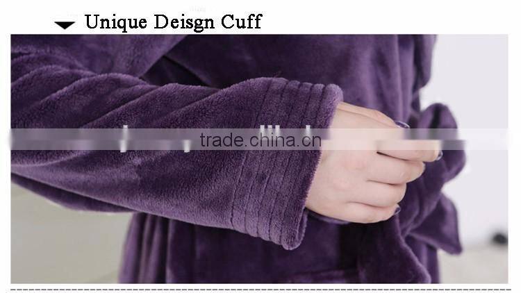 fleece micorfiber bathrobe kimono collar cheap