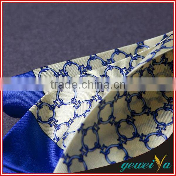 Checked Printed Bule Men Hand Roll-Hemmed Beautiful Handkerchief