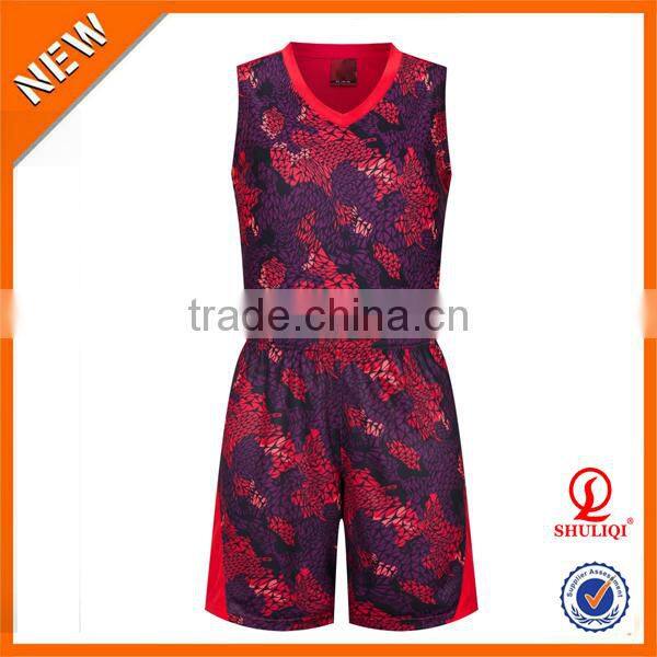 wholesale camo basketball uniforms/Cheap reversible Basketball Uniform jersey H-834