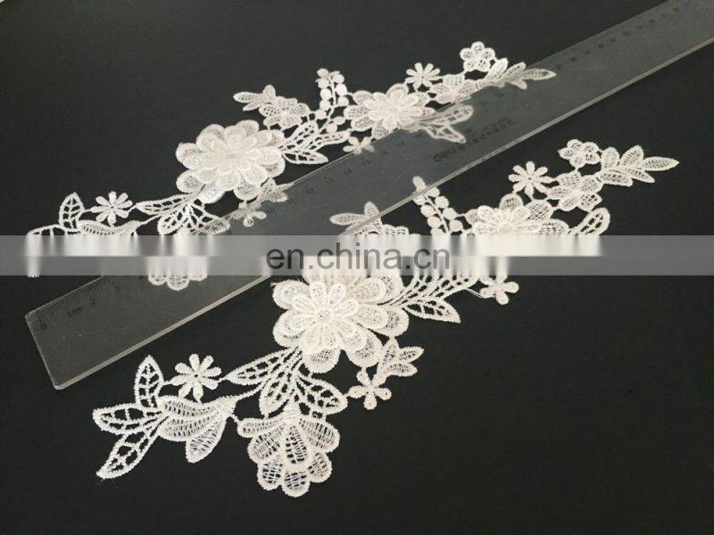 2017custom fancy flower lace patch/applique