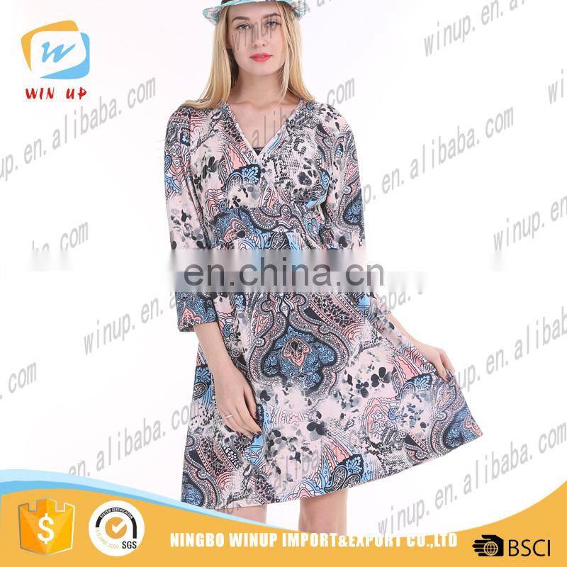 Hot Sell hawaiian dress for women floral print fat women party dress