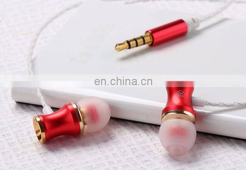 Fashion HIFI Metal thin waists handsfree earphones