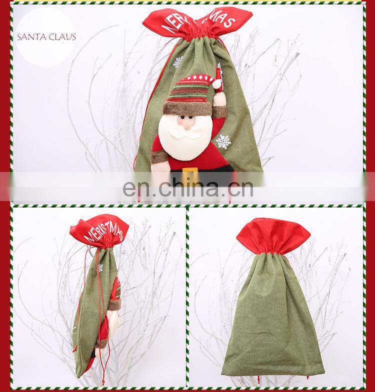 Large Christmas Gift Bags Non Woven Bag Santa Snowman Reindeer Candy Bag Wholesale Santa Sacks Christmas Decoration 2017
