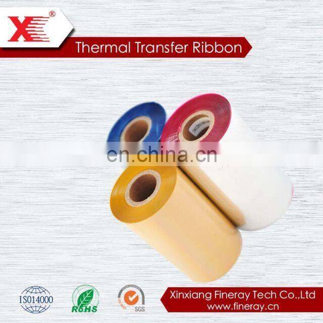 xinxiang fineray White Wax Resin TTR Thermal Transfer barcode ribbon custom printable zebra printer labels