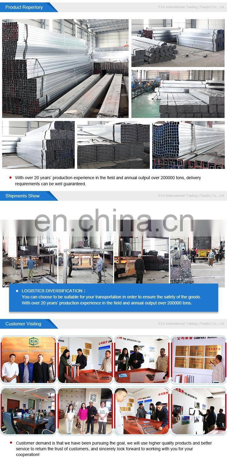 china factory Hot dip galvanized 200x200 mm square hollow steel tube pipe price per kg in stock