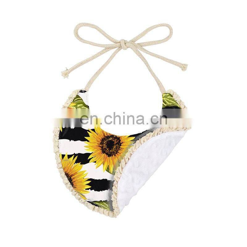 High Quality Cactus Printed Stripe Baby Bib For Feeding Multiple Pattern Comfortable
