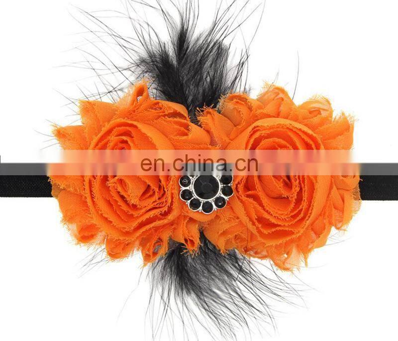 Orange and Black Over the Top Bows Girls Big Hair Bows Halloween Baby Headband Kids Autumn hair accessories