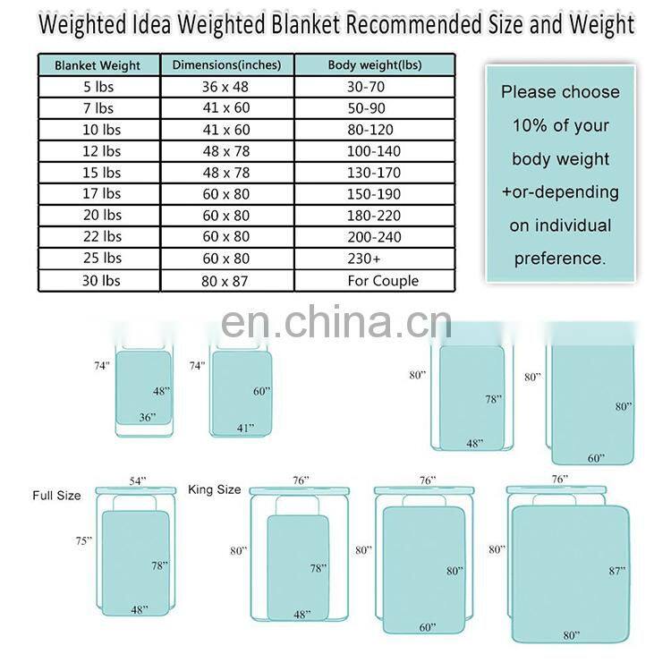 Hot selling Quality Premium Soft Minky Quilt Sensory 15Ibs Glass Beads Gray Color Sensory Weighted Blanket