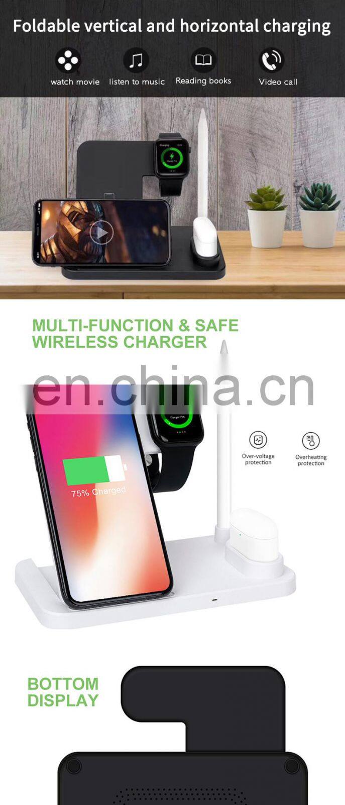 4 In 1 Charger For Apple/Android General 2020 New Product For Iphone 6/7/8 Mobile Phones/Earphone/Watch Wireless Fast Charging