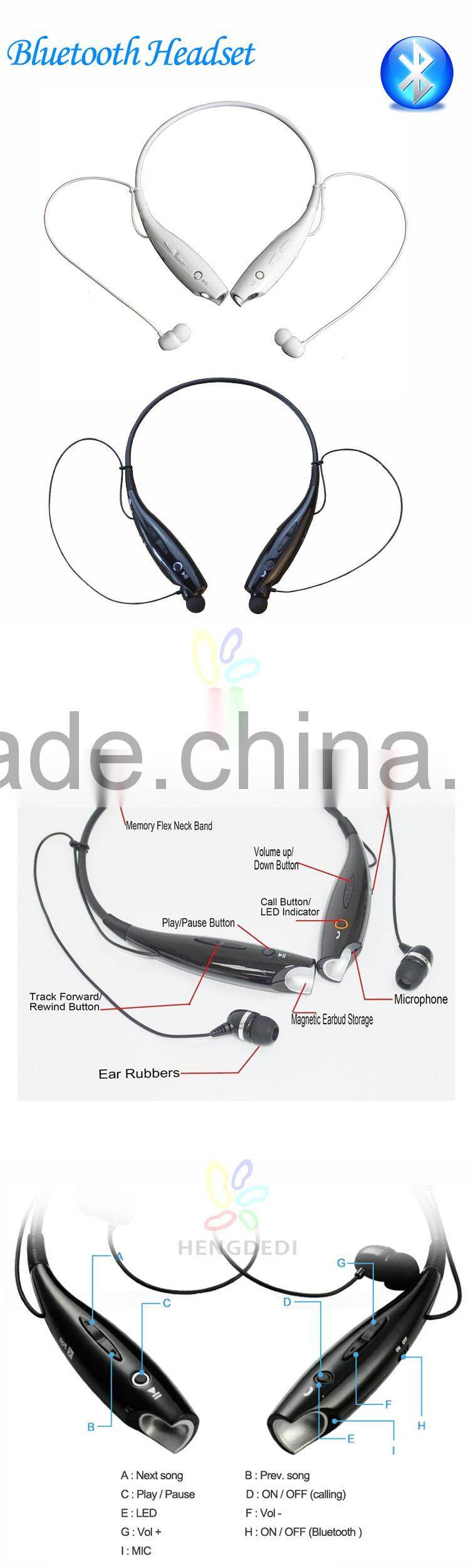 2015 New Wireless Bluetooth Headset Headphone Earphone wireless earphone bluetooth earphone