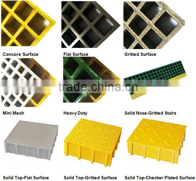 anti slip gritted top T shape frp moulded grating