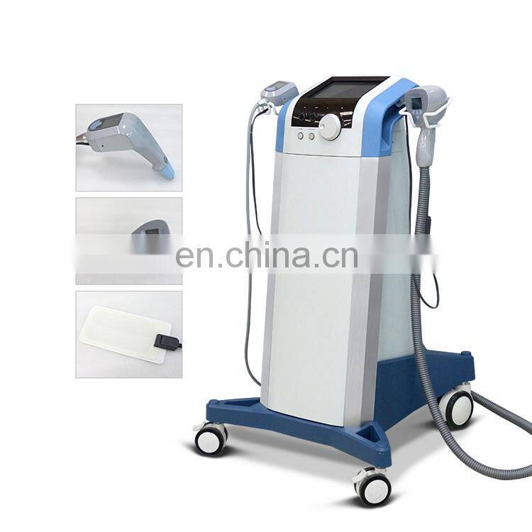 Non-invasive non-surgical 2 in 1 RF ultrasound face neck body skin tightening wrinkle removal device