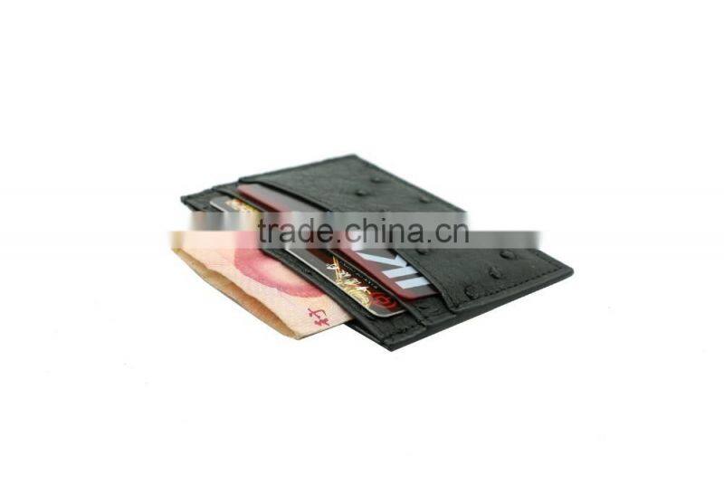 High quality luxury ostrich leaher card holder ostrich skin credit card holder
