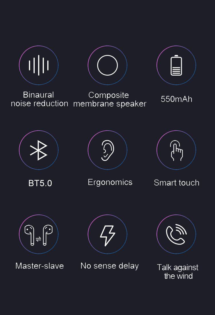 Strong Bass Rename K8 TWS Bt 51 Wireless Earphones Headphones Earbuds For Smartphone Earphones