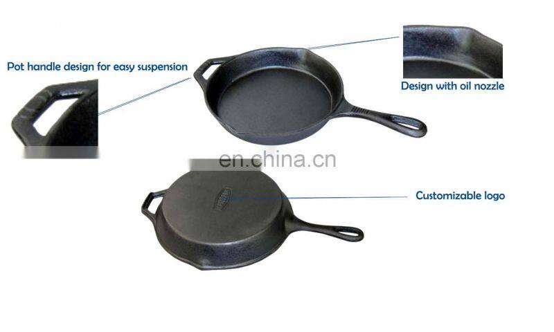 China custom cast iron frying pans casserole