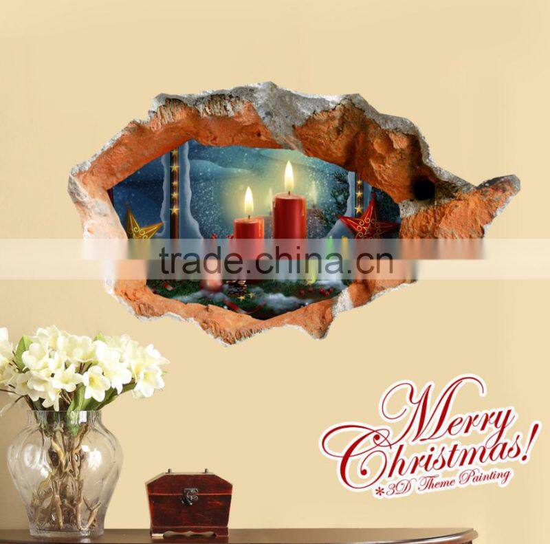 wholesale merry christmas home decro 3d lenticular pics for wall cover