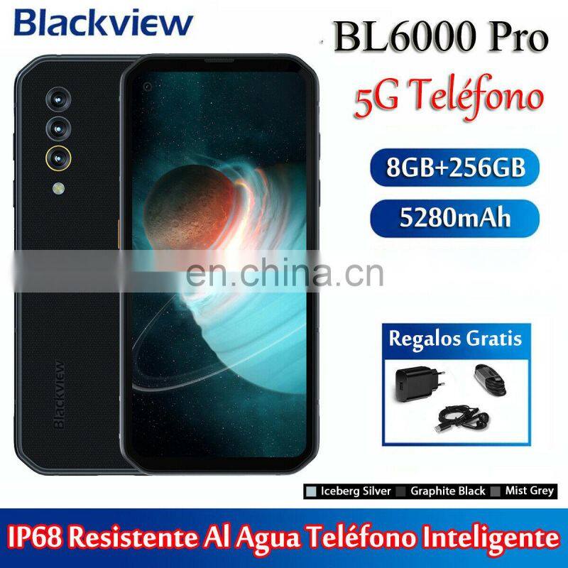 Blackview BL6000 Pro 5G Phone IP68 Waterproof 48MP Triple Camera 8GB RAM 256GB ROM 6.36 Inch FHD+ Global Version 5G Mobile Phone