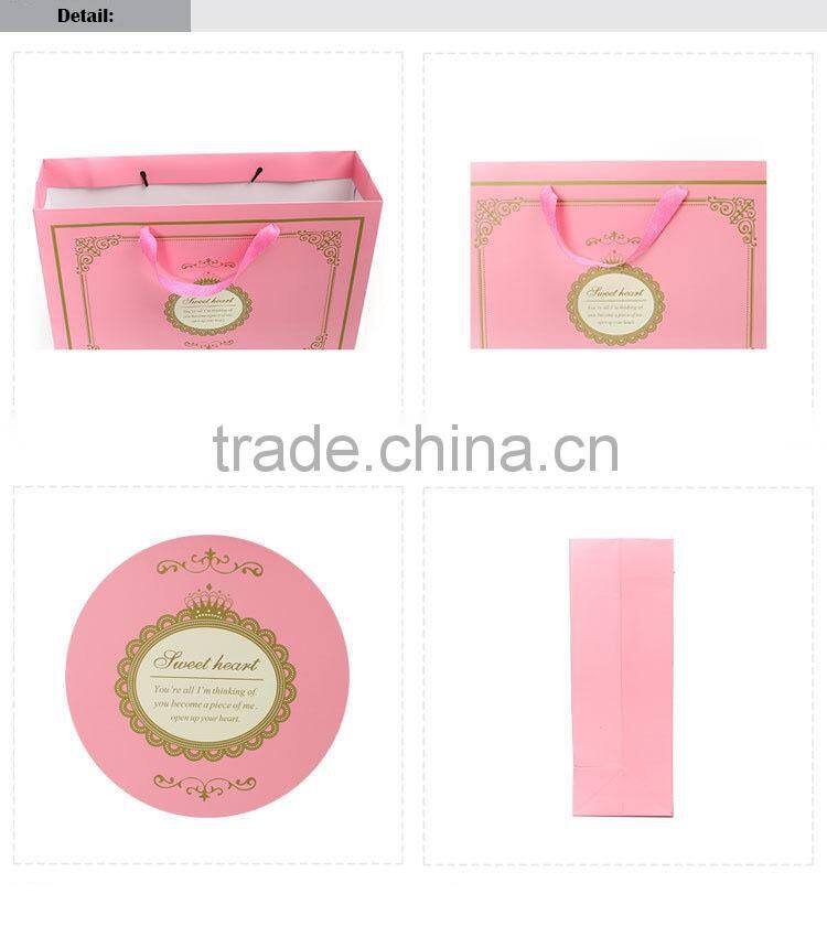pink luxury cosmetic set packaging paper bags