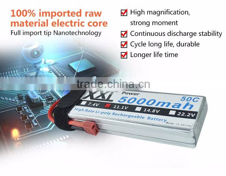 XXL 5000mah 11.1V lipo battery with Universal Plug System