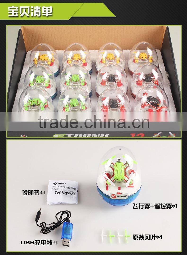 2015 New Arrived WLV292 2.4GHz 6 Axis Gyro Nano Micro RC Quadcopter Smallest Quad Copter with new style packing