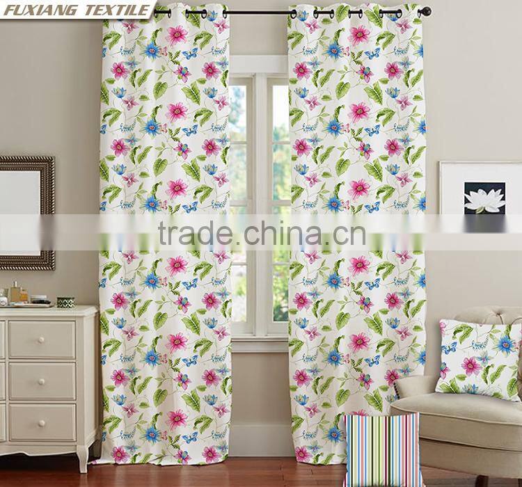 Doris Colorful Flower Pattern Printed Bedroom Window Curtains