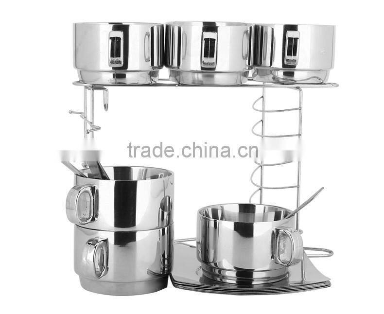 New coffee cups set tea mugs set double wall stainless steel tumbler wholesale with handle