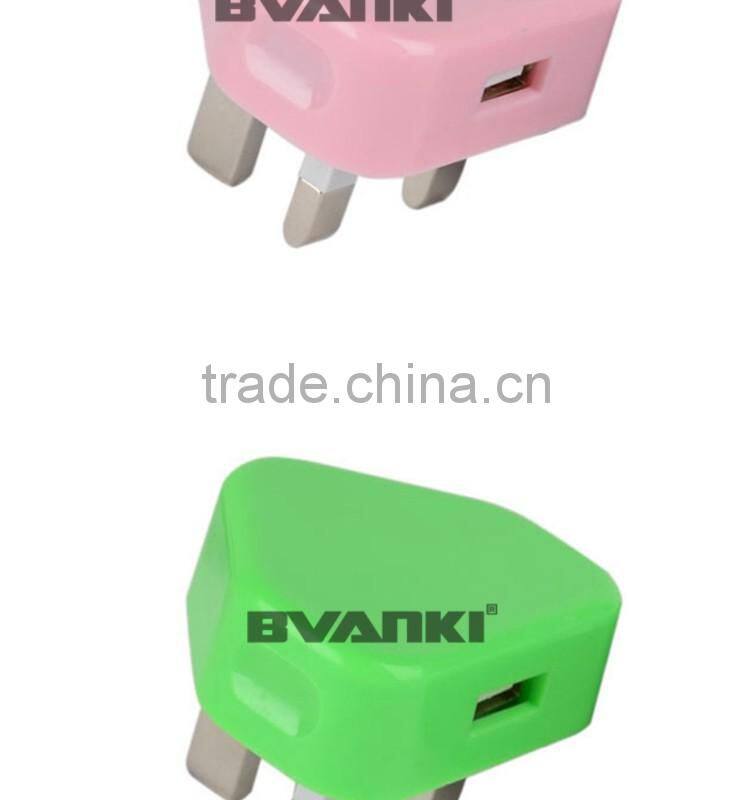 5V 1A Travel charger usb 5V 1A colorful mini usb home/travel charger quick charging 5V 1A 3 pin usb travel charger free sample