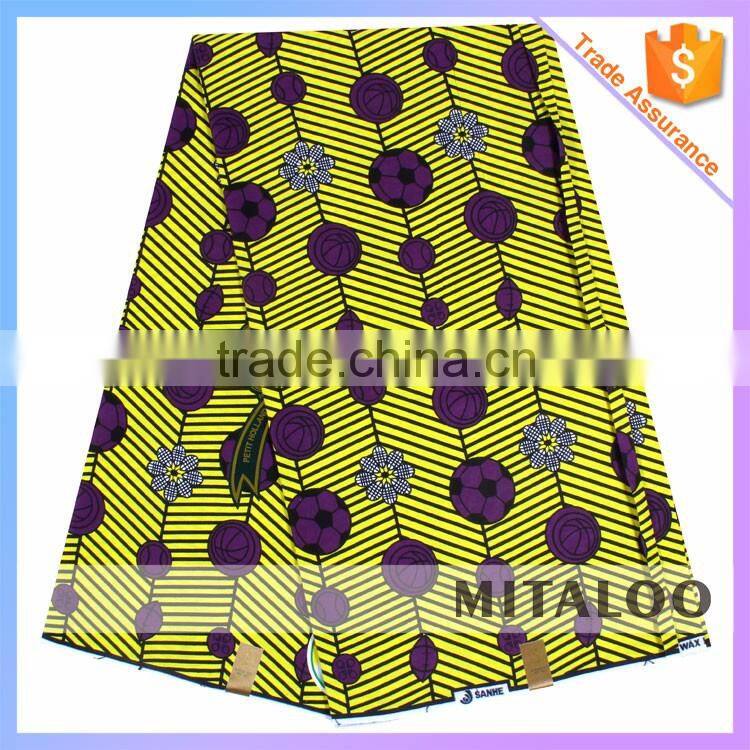 Mitaloo Real Wax Printed Fabric Nigeria Fabric For Men Women MH3010