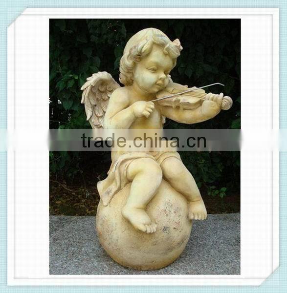 garden little violinist boy angel statue