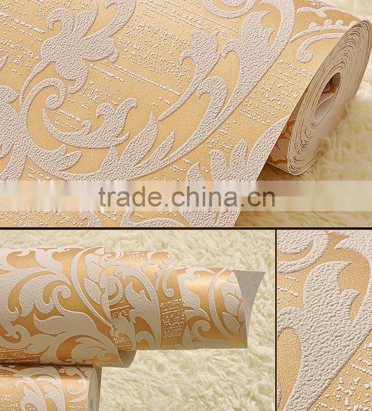 European style luxury non-woven embossment print wall paper