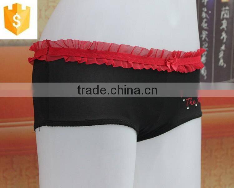 hot sell comfortable sexy girls panty,lace waistband and printed panty