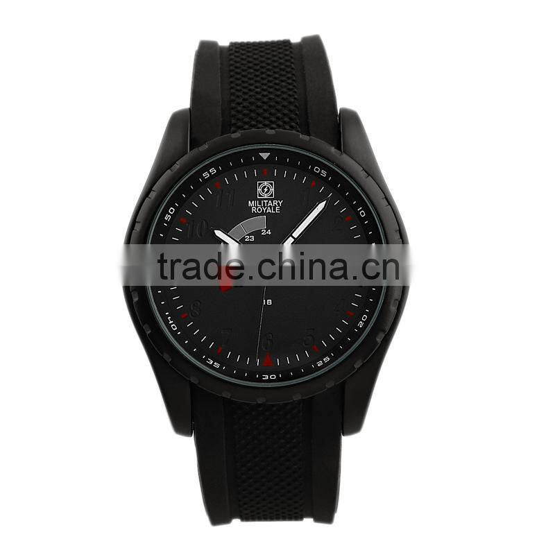 Men's Black Rubber Strap Military Army Watch Japan Movement MR077