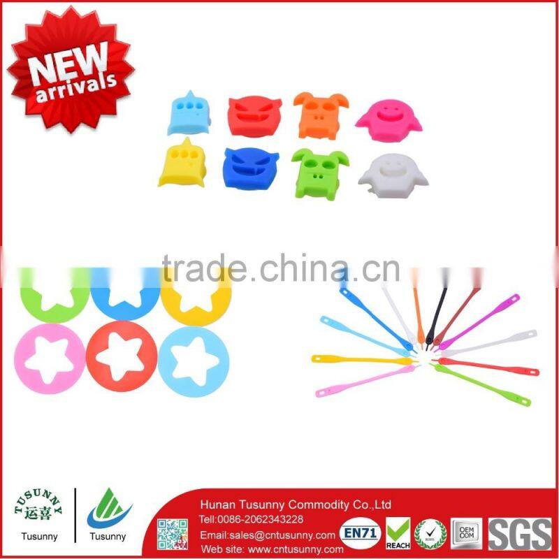 Various Cute Suction Wine Cup Silicone Glass Markers/Cup Tags for Party