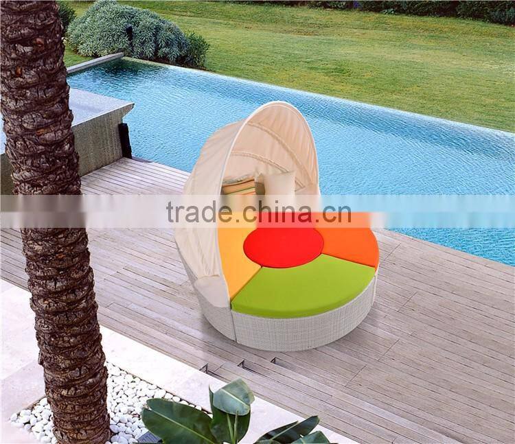 Muebles De Jardin Daybed Garden Rattan Lounge Bed Garden Polyrattan Round Daybed