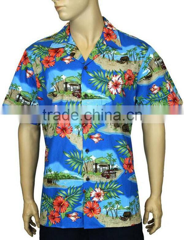 Mens hawaiian shirts wholesale/sublimation men hawaiian beach shirts