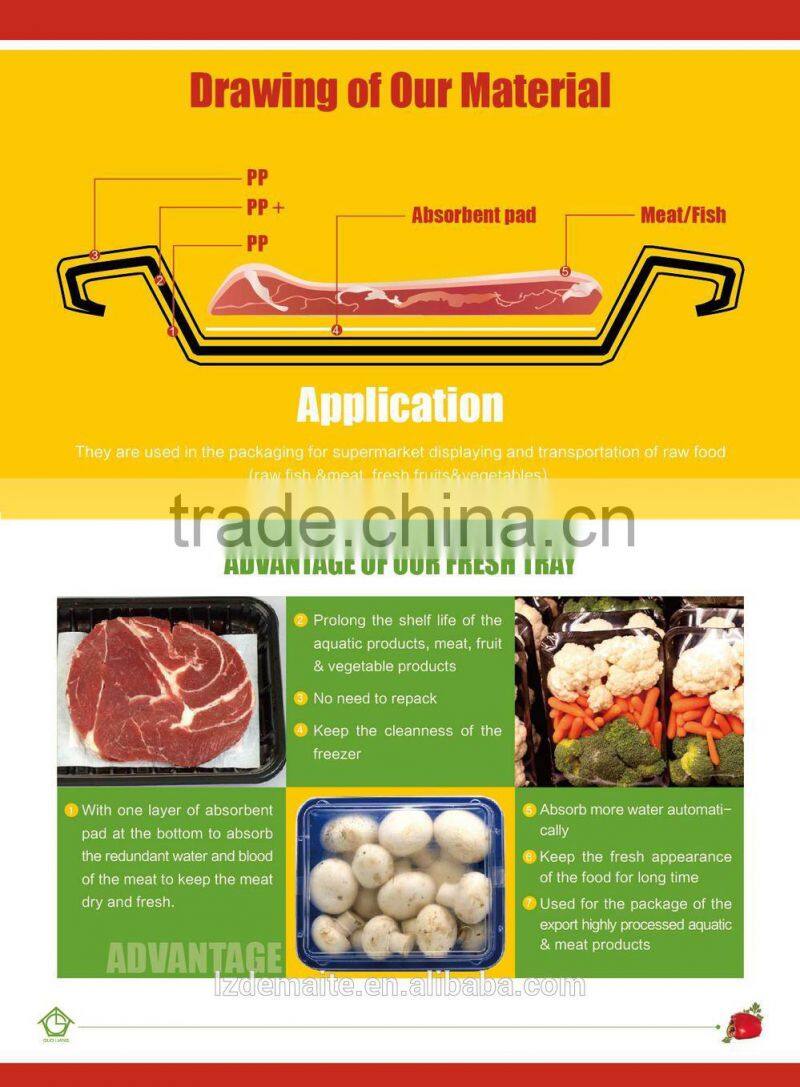 disposable plastic absorbent meat tray