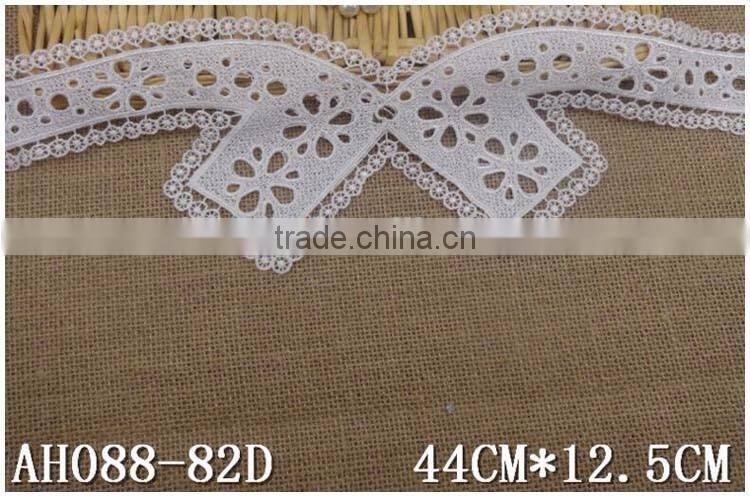Factory Cheap 44cm*12.5 Water Suloble Nylon Black White Embroidery Neck trim lace collar for garment accessory