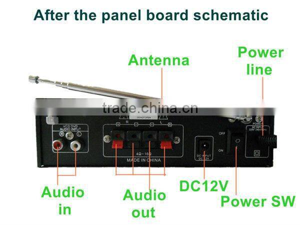 high quality fashion music amplifier YT-F6 with wirelessmicrophone & support FM/ CD/DVD/VCD input