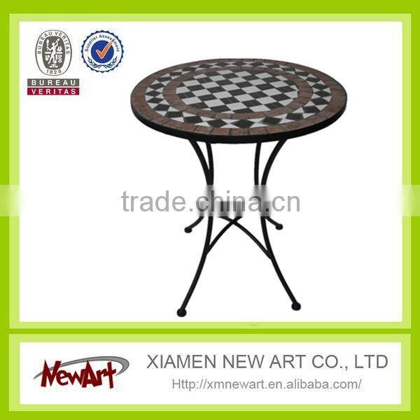 Patio new design mosaic talbe metal garden outdoor mosaic furniture set