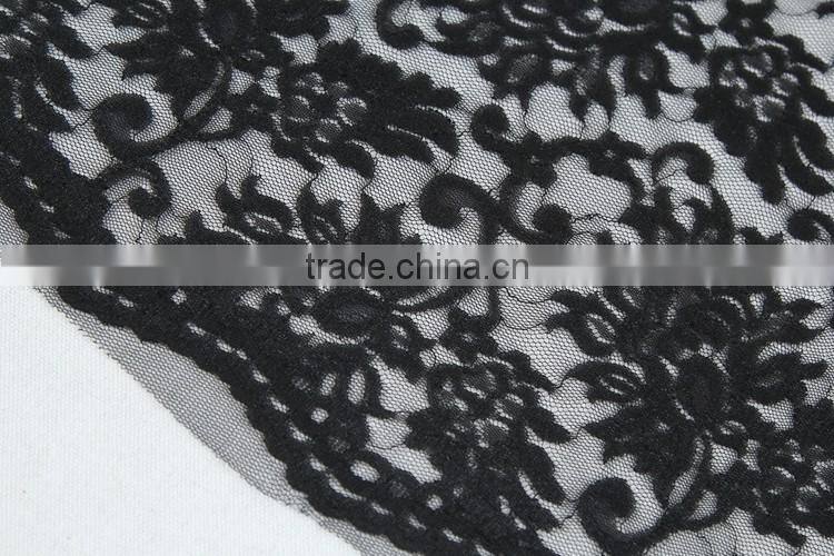 wholesale cheap black 100 poly voile lace dress making fabric for sexy grown dress