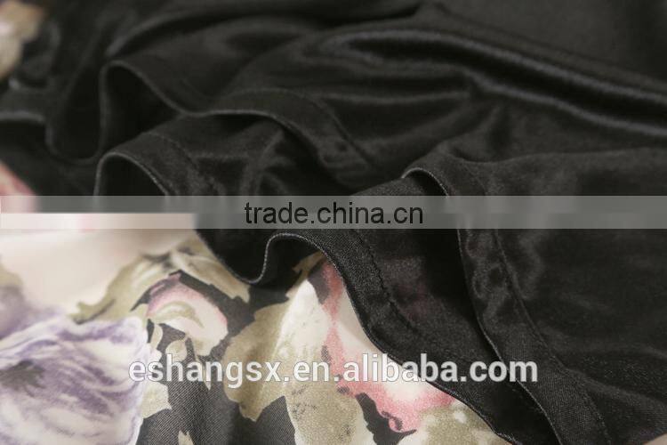 Ladies chiffon floral printed long flared skirts