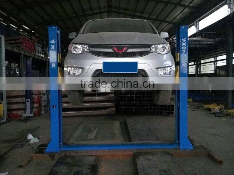 2 post car lift with manual lock release from single side WX-2-4000A 3.5T 4T 4.5T
