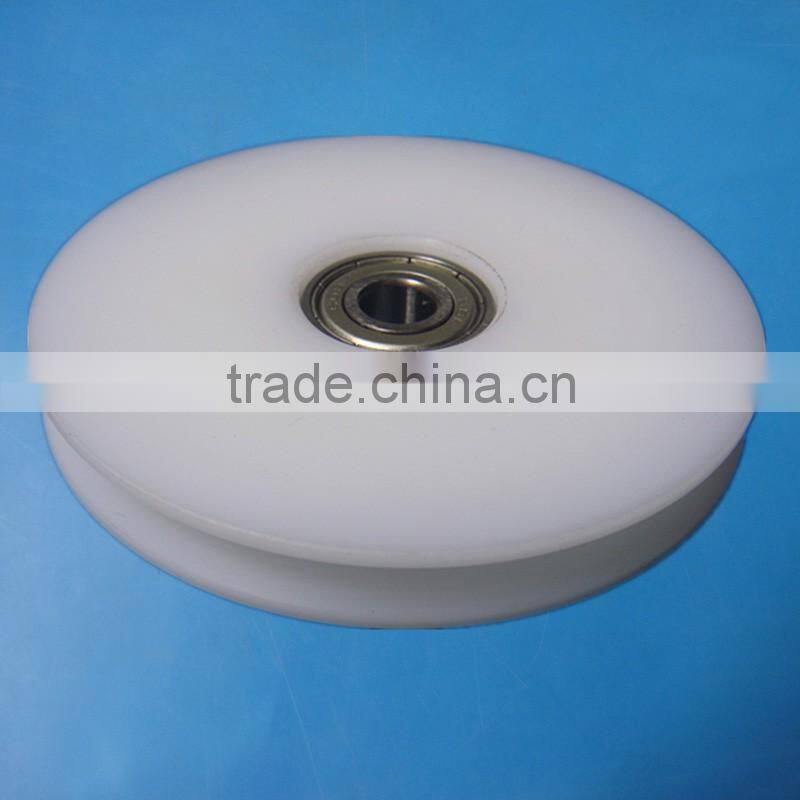 OEM custom drawing sheave pulleys injection molding type UHMWPE plastic pulley wheels